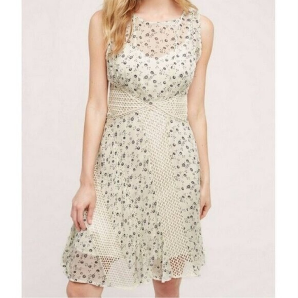 Anthropologie Floreat Windswept Floral Lace Dress Crochet Embroidery‎ Sheer sz 2